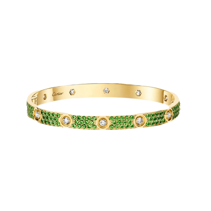 [Noble Aura jewelry] 2026 PAVE GEMSTONE LOVE BRACELET 6.1MM 10 DIAMONDS