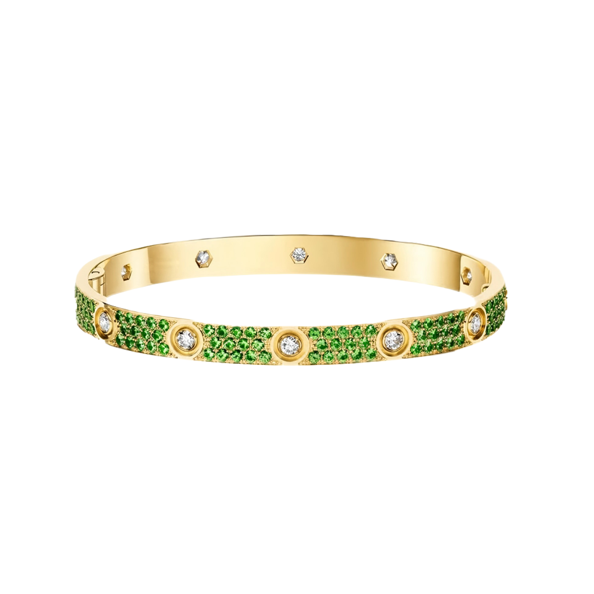 [Noble Aura jewelry]2026 PAVE GEMSTONE LOVE BRACELET 6.1MM 10 DIAMONDS
