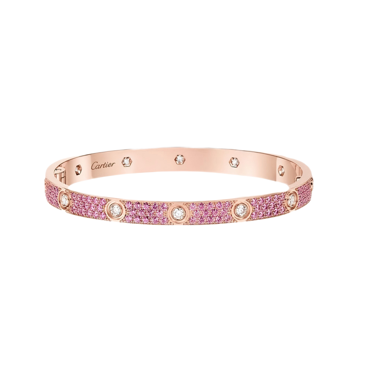 [Noble Aura jewelry] 2026 PAVE GEMSTONE LOVE BRACELET 6.1MM 10 DIAMONDS