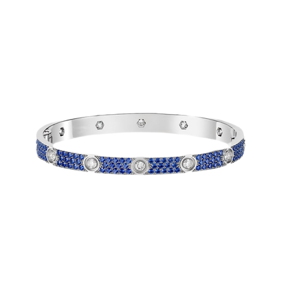 [Noble Aura jewelry]2026 PAVE GEMSTONE LOVE BRACELET 6.1MM 10 DIAMONDS