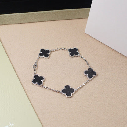 [Noble Aura jewelry] CLOVER 5 MOTIF ONYXS BRACELET COLLECTION