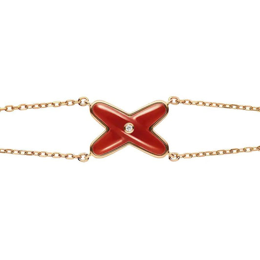 [Noble Aura jewelry]JEUX BRACELET CARNELIAN PINK GOLD 1 DIAMOND