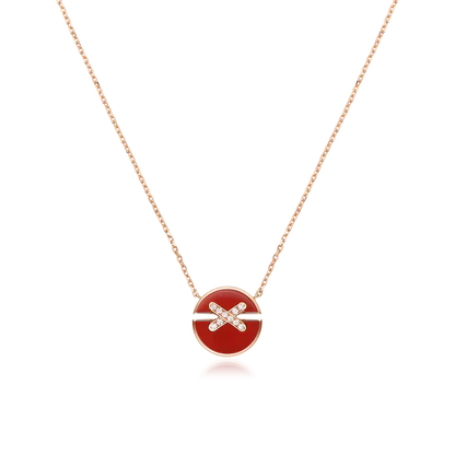 [Noble Aura jewelry]JEUX DE ROSE GOLD DIAMOND NECKLACE