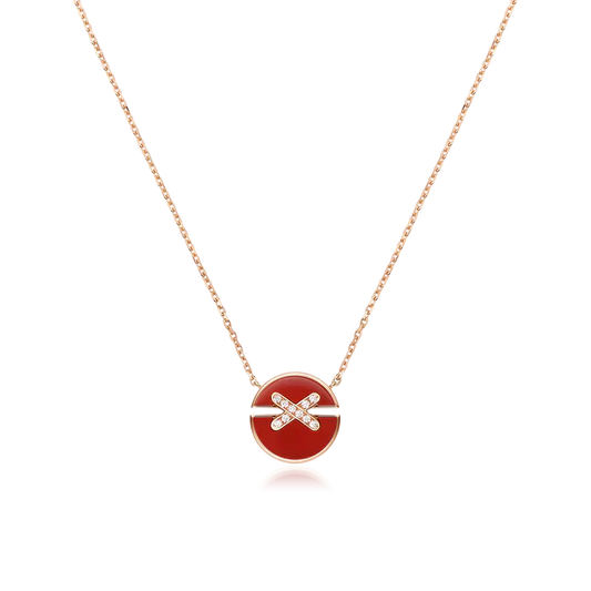 [Noble Aura jewelry]JEUX DE ROSE GOLD DIAMOND NECKLACE