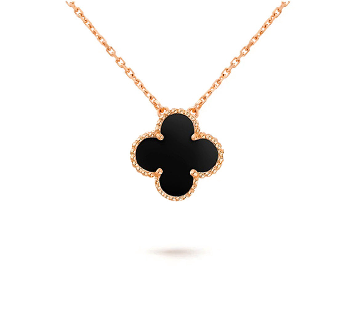 [Noble Aura jewelry]CLOVER 15MM SINGLE FLOWER NECKLACE COLLECTION