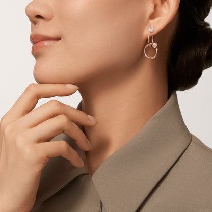 [Noble Aura jewelry]JUSTE HALF DIAMOND DOUBLE EARRINGS