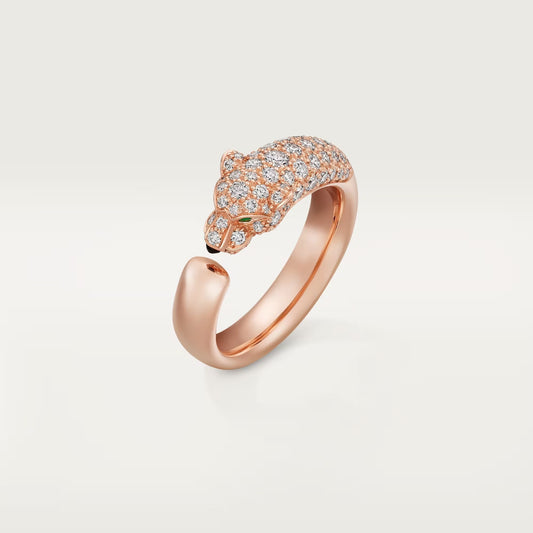[Noble Aura jewelry]PANTHERE HALF DIAMOND SMALL RING