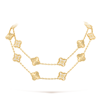 [Noble Aura jewelry]CLOVER 20 MOTIFS LASER DIAMOND NECKLACE