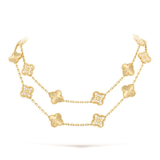 [Noble Aura jewelry]CLOVER 20 MOTIFS LASER DIAMOND NECKLACE