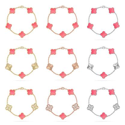 [Noble Aura jewelry] CLOVER 5 MOTIFS  PINK MOP BRACELET COLLECTION