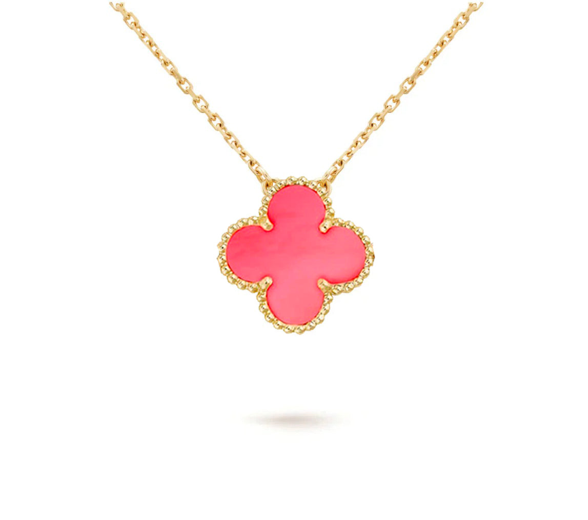 [Noble Aura jewelry]CLOVER 15MM SINGLE FLOWER NECKLACE COLLECTION