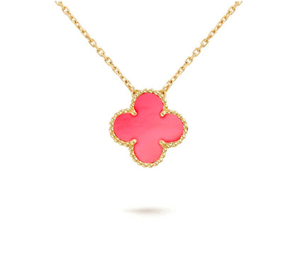 [Noble Aura jewelry]CLOVER 15MM SINGLE FLOWER NECKLACE COLLECTION