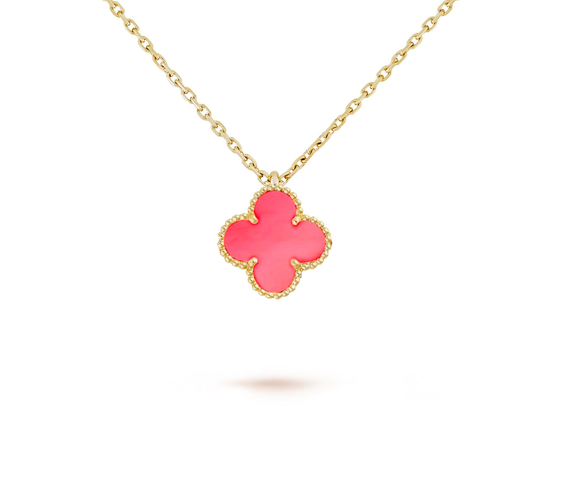 [Noble Aura jewelry]CLOVER MINI 9.5MM CARNELIANS NECKLACE COLLECTION