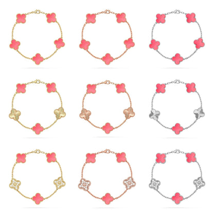 [Noble Aura jewelry] CLOVER 5 MOTIFS  PINK MOP BRACELET COLLECTION