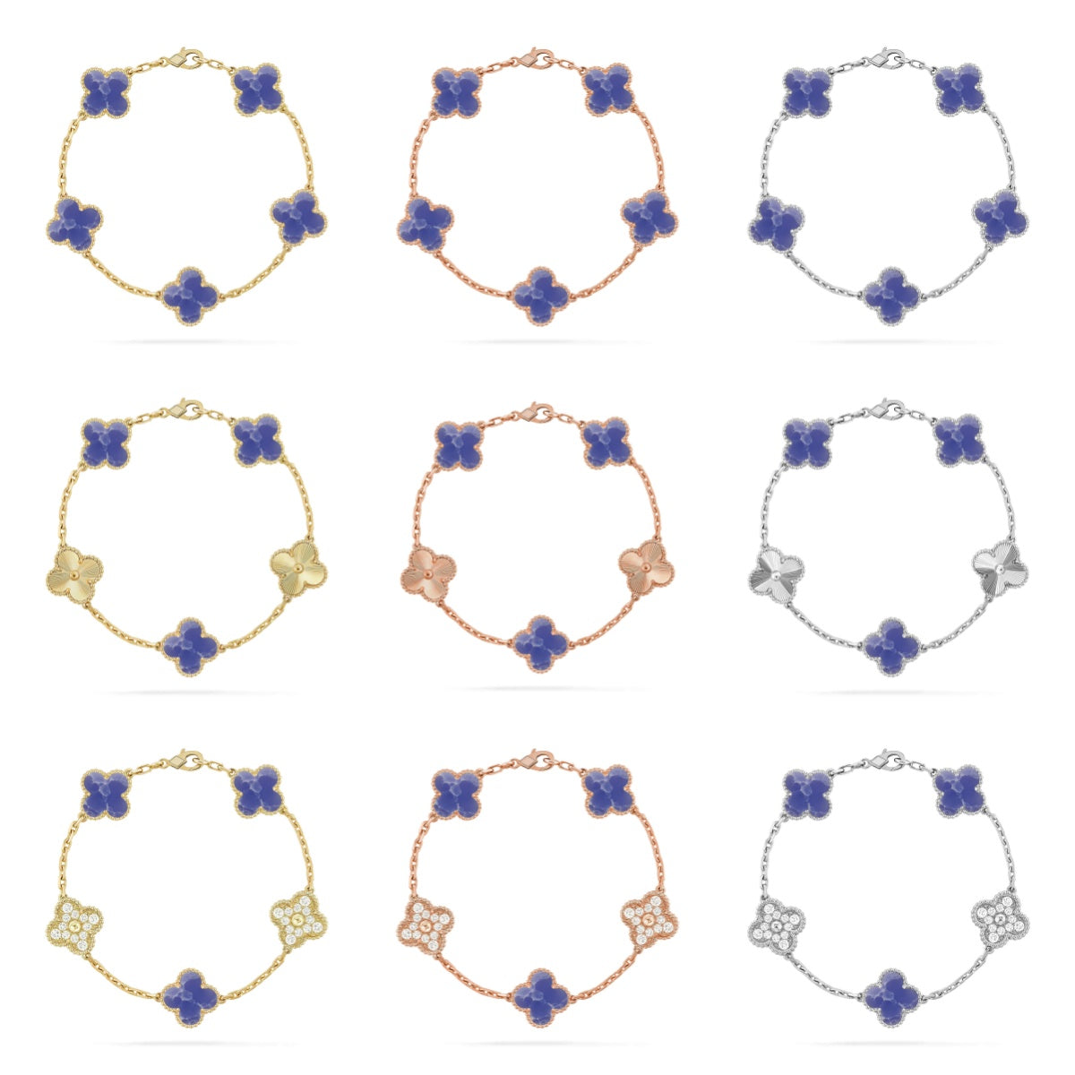 [Noble Aura jewelry]CLOVER 5 MOTIF BLUE VEINS BRACELET COLLECTION