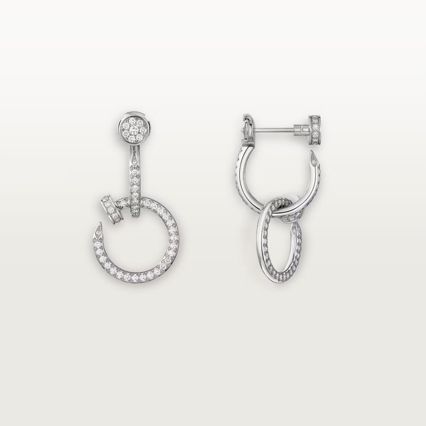 [Noble Aura jewelry]JUSTE FULL DIAMOND DOUBLE EARRINGS