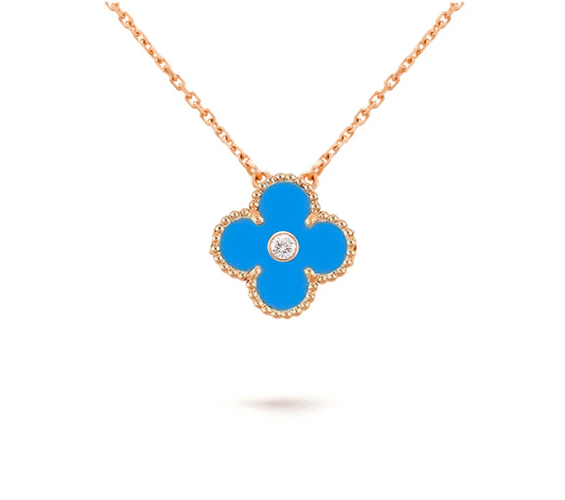 [Noble Aura jewelry]CLOVER 15MM DIAMOND SINGLE FLOWER NECKLACE COLLECTION