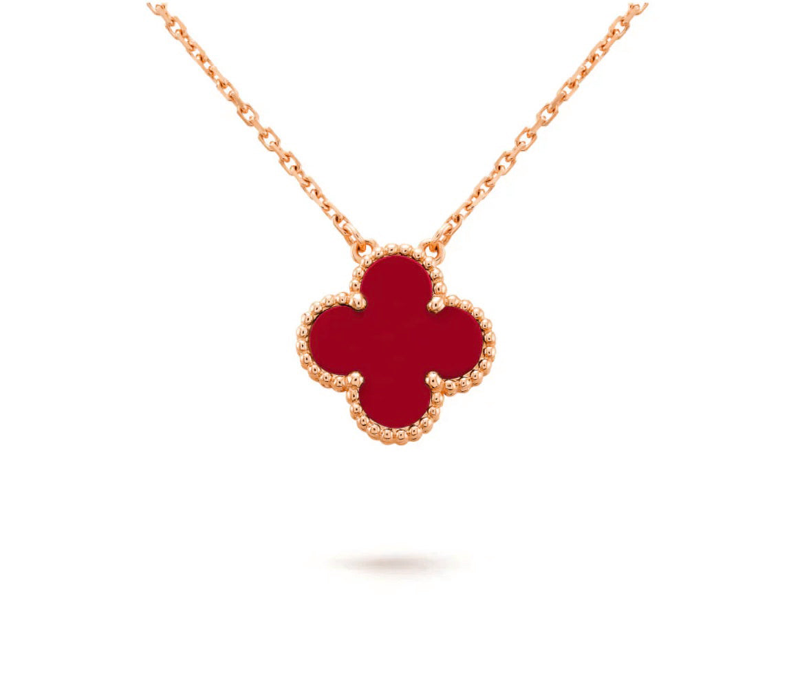 [Noble Aura jewelry]CLOVER 15MM SINGLE FLOWER NECKLACE COLLECTION