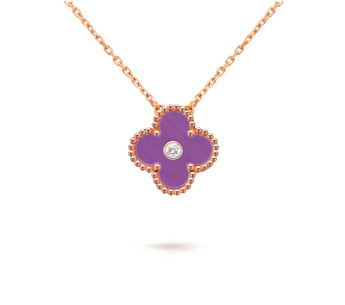 [Noble Aura jewelry]CLOVER 15MM DIAMOND SINGLE FLOWER NECKLACE COLLECTION