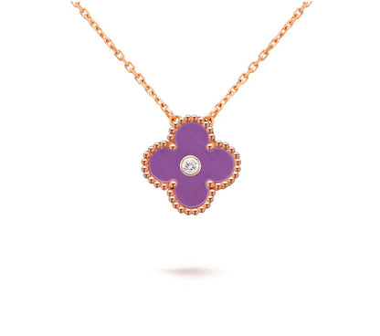 [Noble Aura jewelry]CLOVER 15MM DIAMOND SINGLE FLOWER NECKLACE COLLECTION