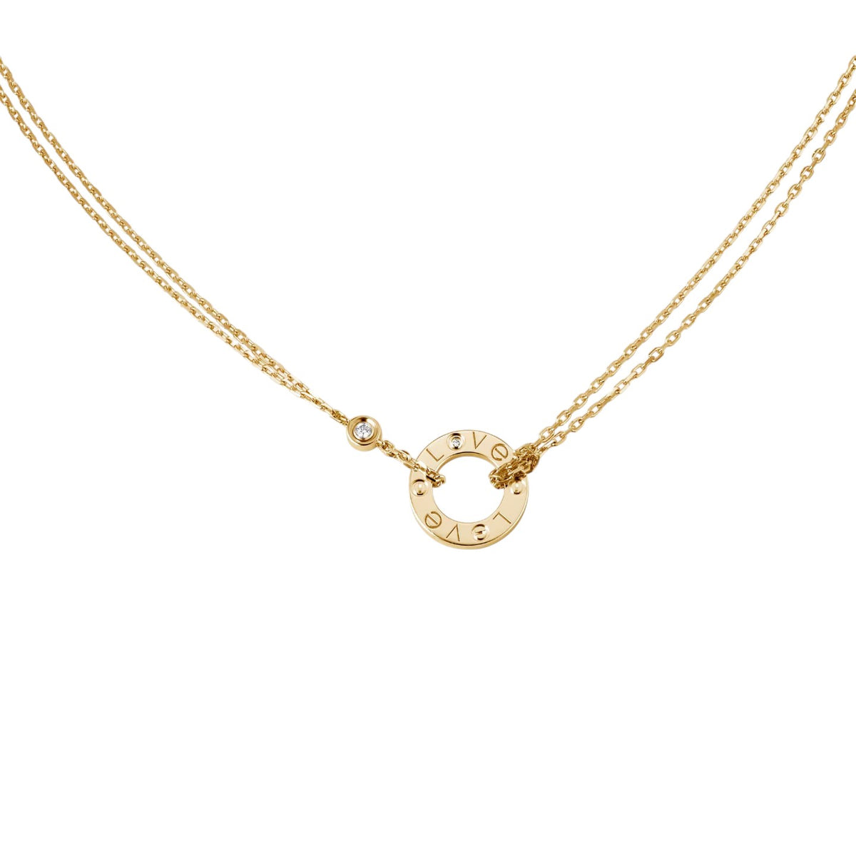 [Noble Aura jewelry]LOVE NECKLACE 16MM 2 DIAMONDS
