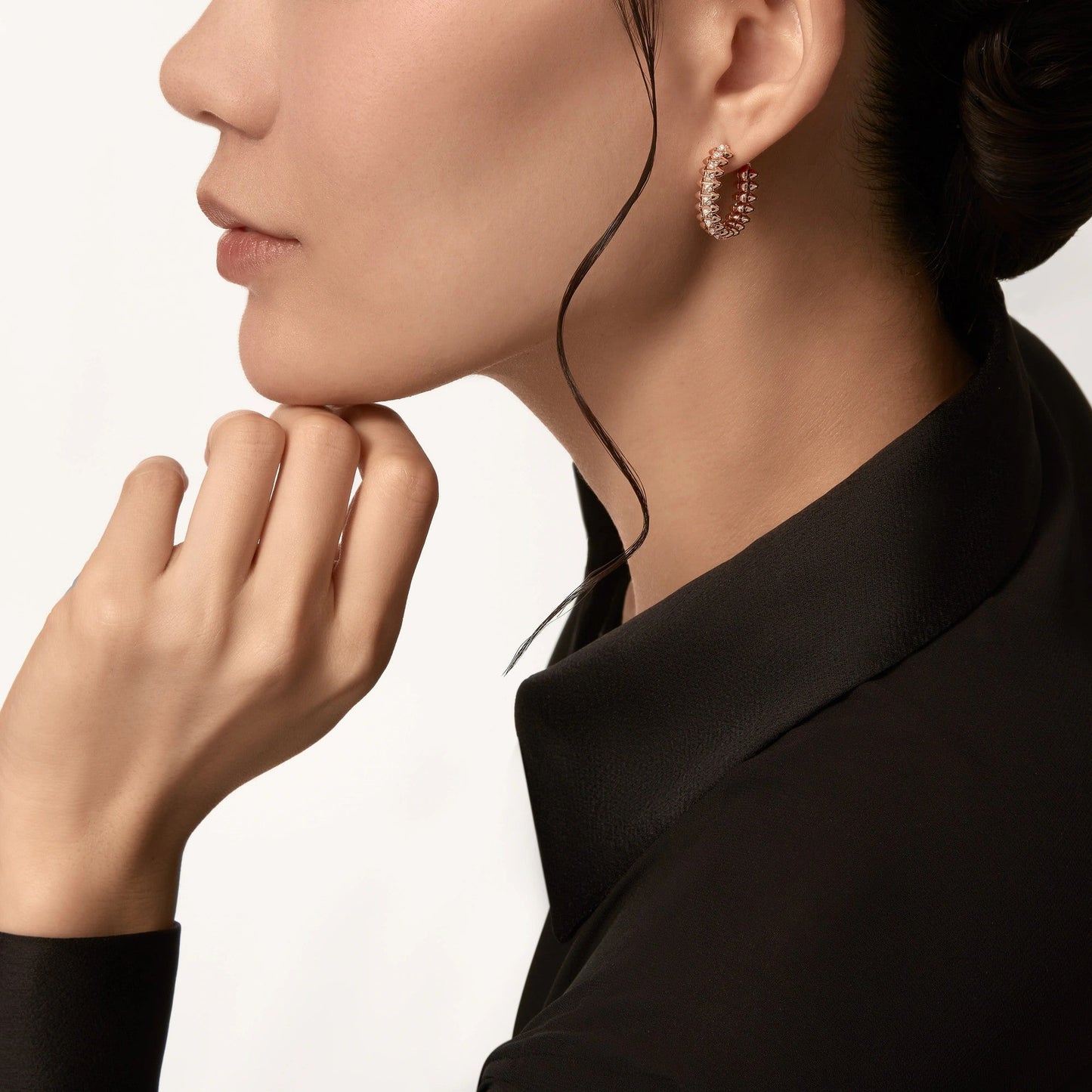 [Noble Aura jewelry]CLASH FULL DIAMOND MEDIUM EARRINGS