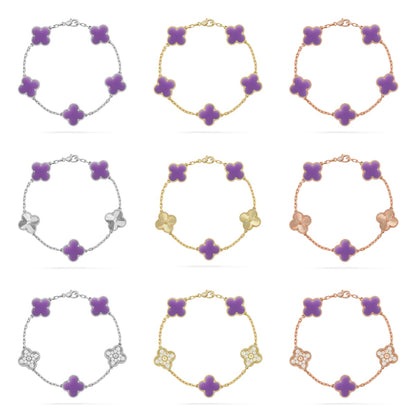[Noble Aura jewelry]CLOVER 5 MOTIF LIGHT PURPLE BRACELET COLLECTION