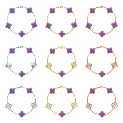 [Noble Aura jewelry]CLOVER 5 MOTIF LIGHT PURPLE BRACELET COLLECTION