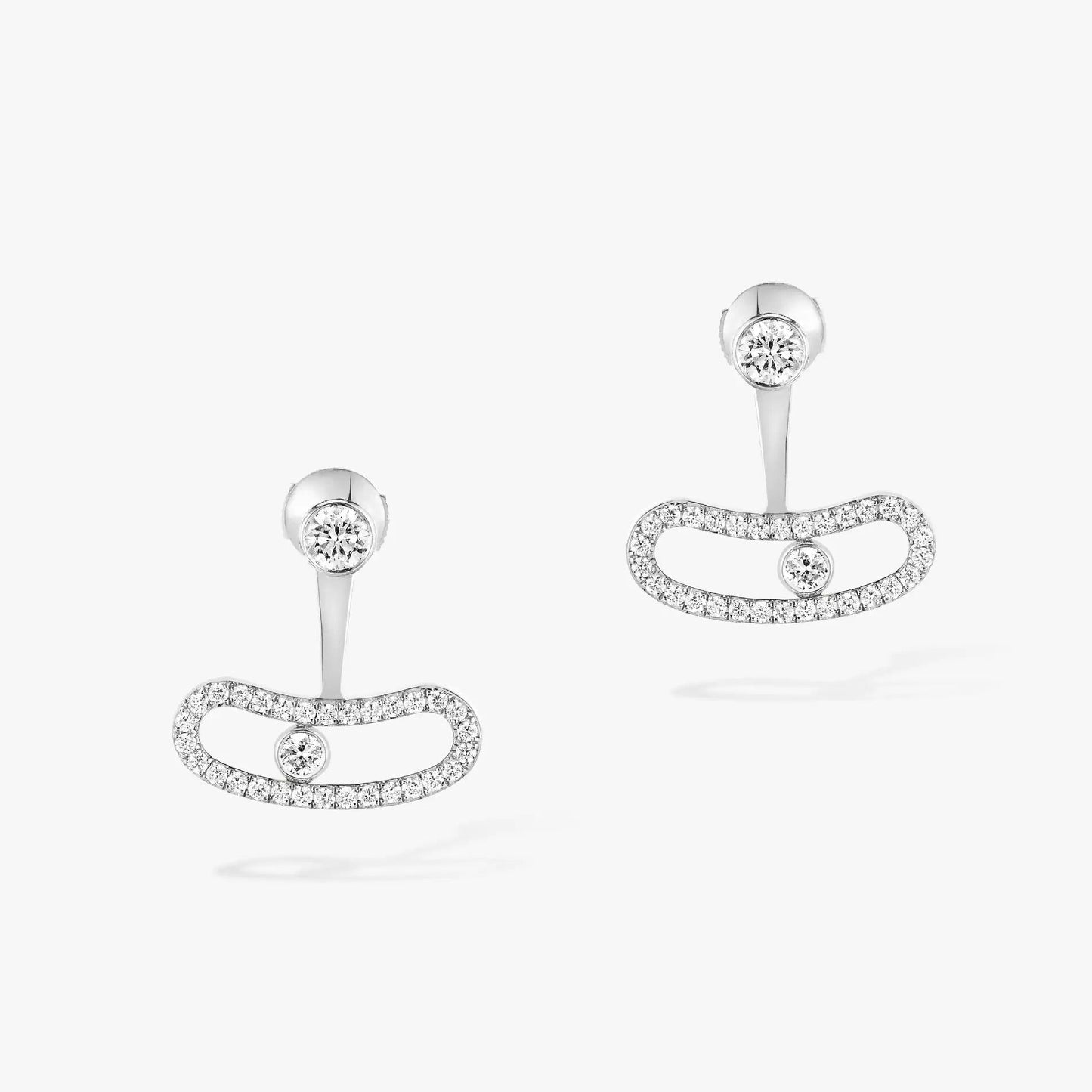 [Noble Aura jewelry]MOVE UNO SILVER DIAMOND EARRINGS