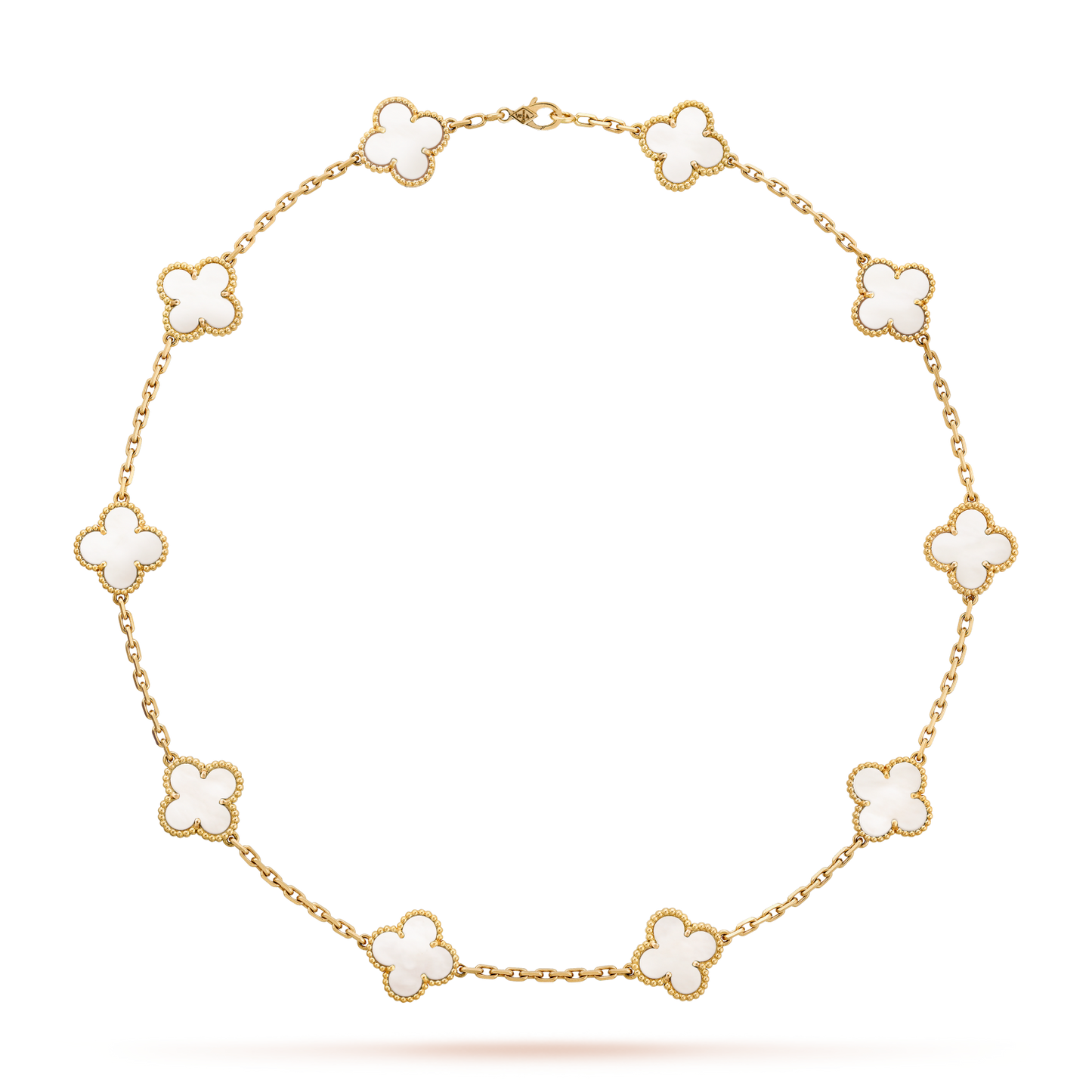 [Noble Aura jewelry]CLOVER 10 MOTIFS WHITE MOTHER OF PEARL NECKLACE