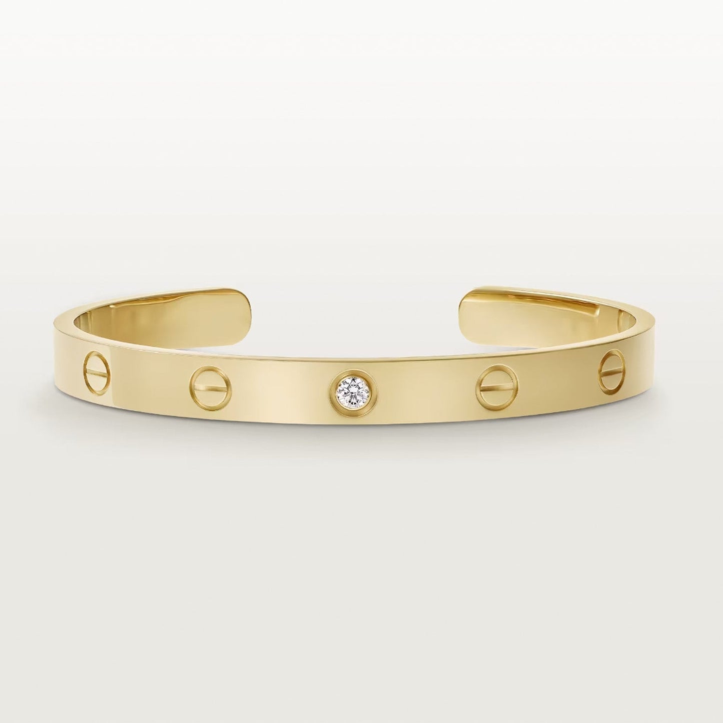 [Noble Aura jewelry]LOVE BRACELET 6.1MM 1 DIAMOND OPEN CUFF