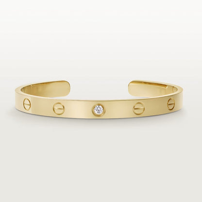 [Noble Aura jewelry]LOVE BRACELET 6.1MM 1 DIAMOND OPEN CUFF