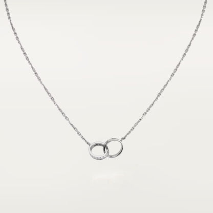 [Noble Aura jewelry]LOVE DOUBLE RING HALF DIAMOND NECKLACE