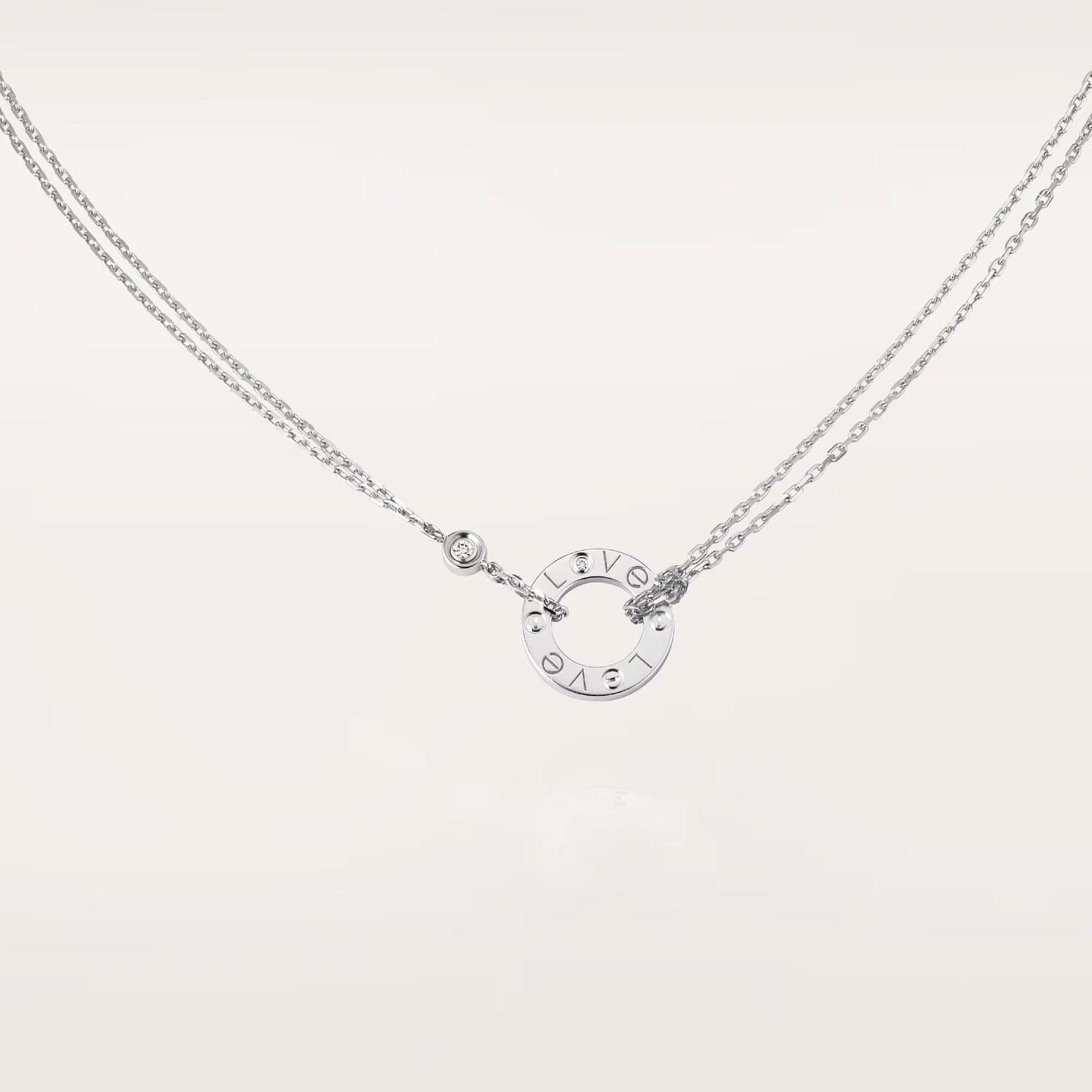 [Noble Aura jewelry]LOVE NECKLACE 16MM 2 DIAMONDS