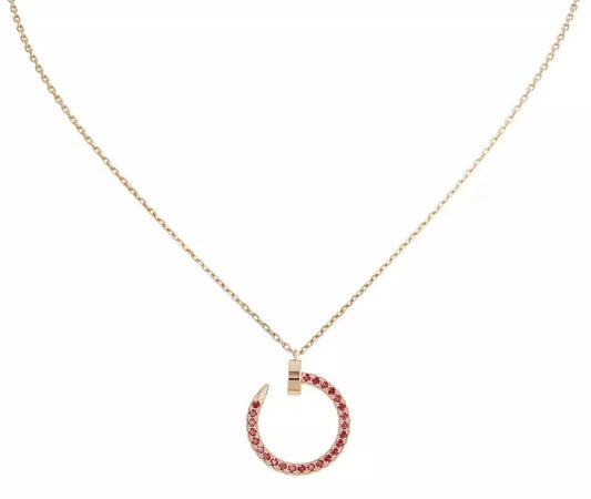 [Noble Aura jewelry]JUSTE NECKLACE GOLD RED DIAMONDS
