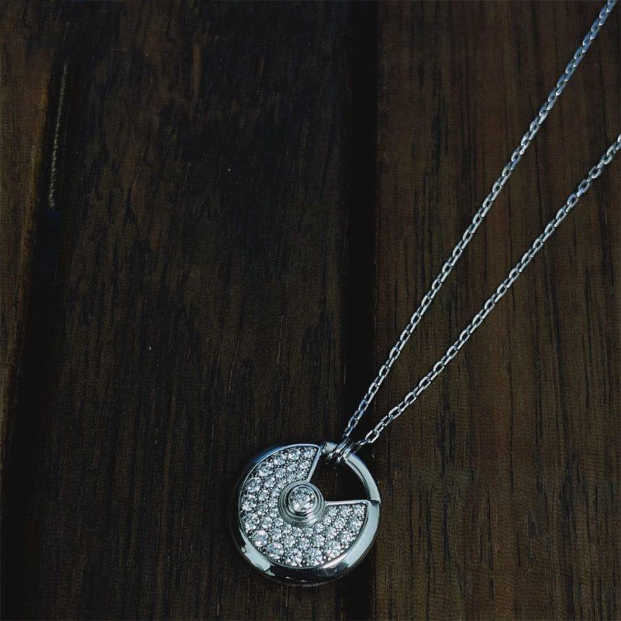 [Noble Aura jewelry]AMULETTE SILVER FULL DIAMOND NECKLACE