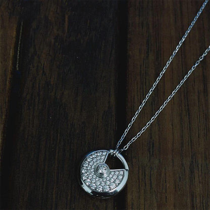 [Noble Aura jewelry]AMULETTE SILVER FULL DIAMOND NECKLACE