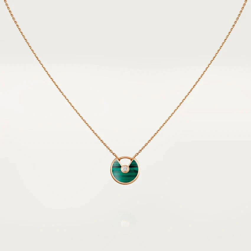 [Noble Aura jewelry]AMULETTE ROSE GOLD MALACHITE NECKLACE