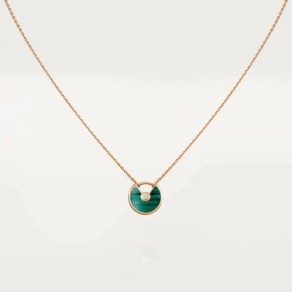 [Noble Aura jewelry]AMULETTE ROSE GOLD MALACHITE NECKLACE