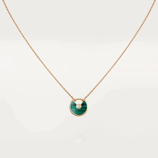 [Noble Aura jewelry]AMULETTE ROSE GOLD MALACHITE NECKLACE