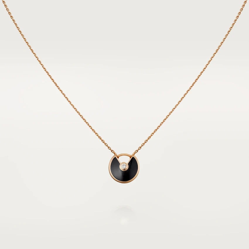 [Noble Aura jewelry]AMULETTE ROSE GOLD ONYX NECKLACE