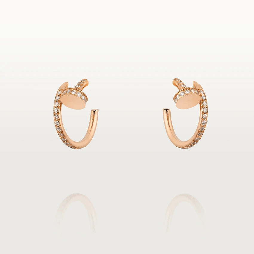 [Noble Aura jewelry]JUSTE EARRINGS 12.75MM PINK GOLD DIAMOND