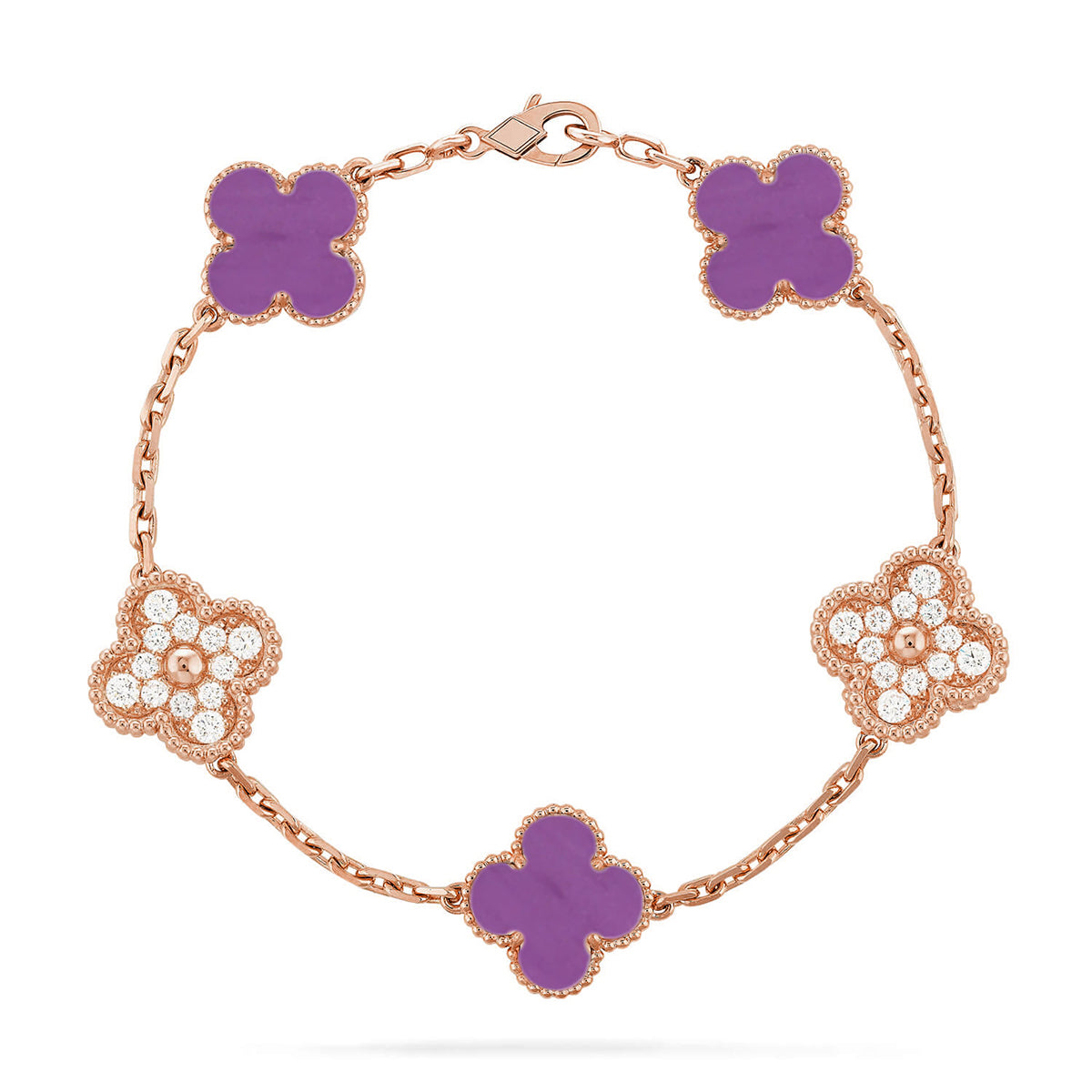 [Noble Aura jewelry] CLOVER 5 MOTIF VIOLET BRACELET COLLECTION