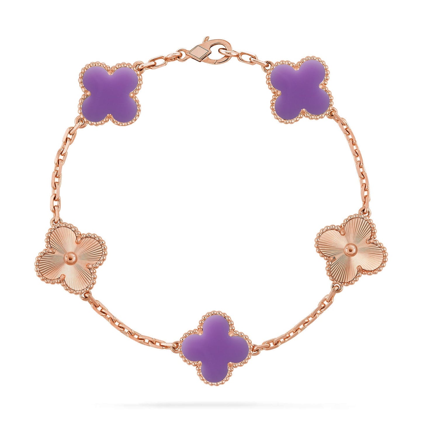 [Noble Aura jewelry]CLOVER 5 MOTIF LIGHT PURPLE BRACELET COLLECTION