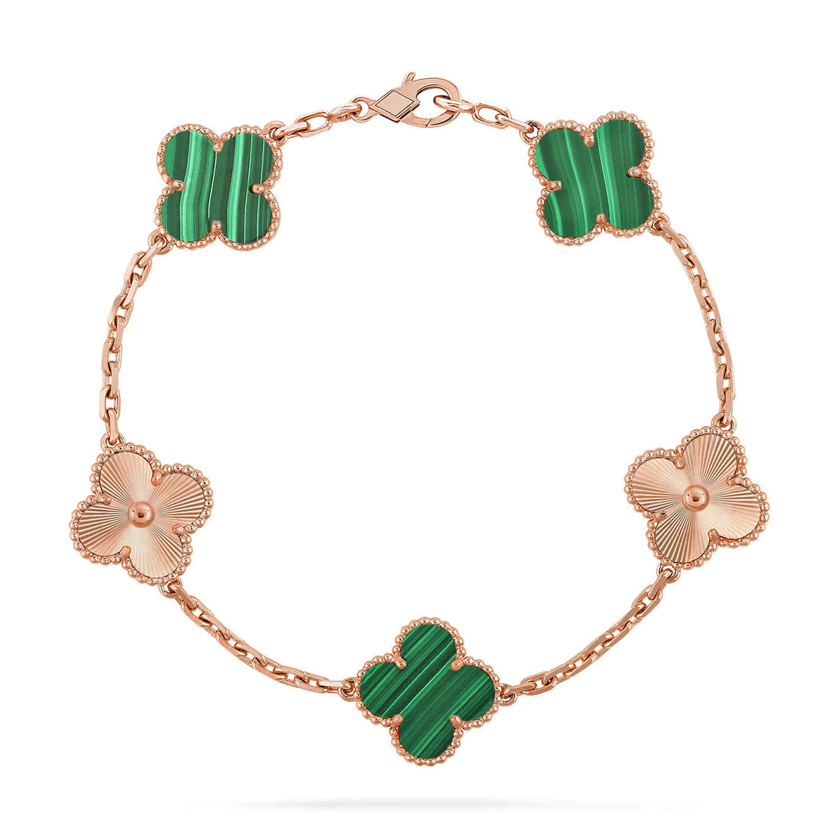 [Noble Aura jewelry] CLOVER 5 MOTIF MALACHITE BRACELET COLLECTION