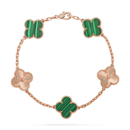 [Noble Aura jewelry] CLOVER 5 MOTIF MALACHITE BRACELET COLLECTION