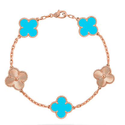 [Noble Aura jewelry] CLOVER 5 MOTIF TURQUOISE BRACELET COLLECTION