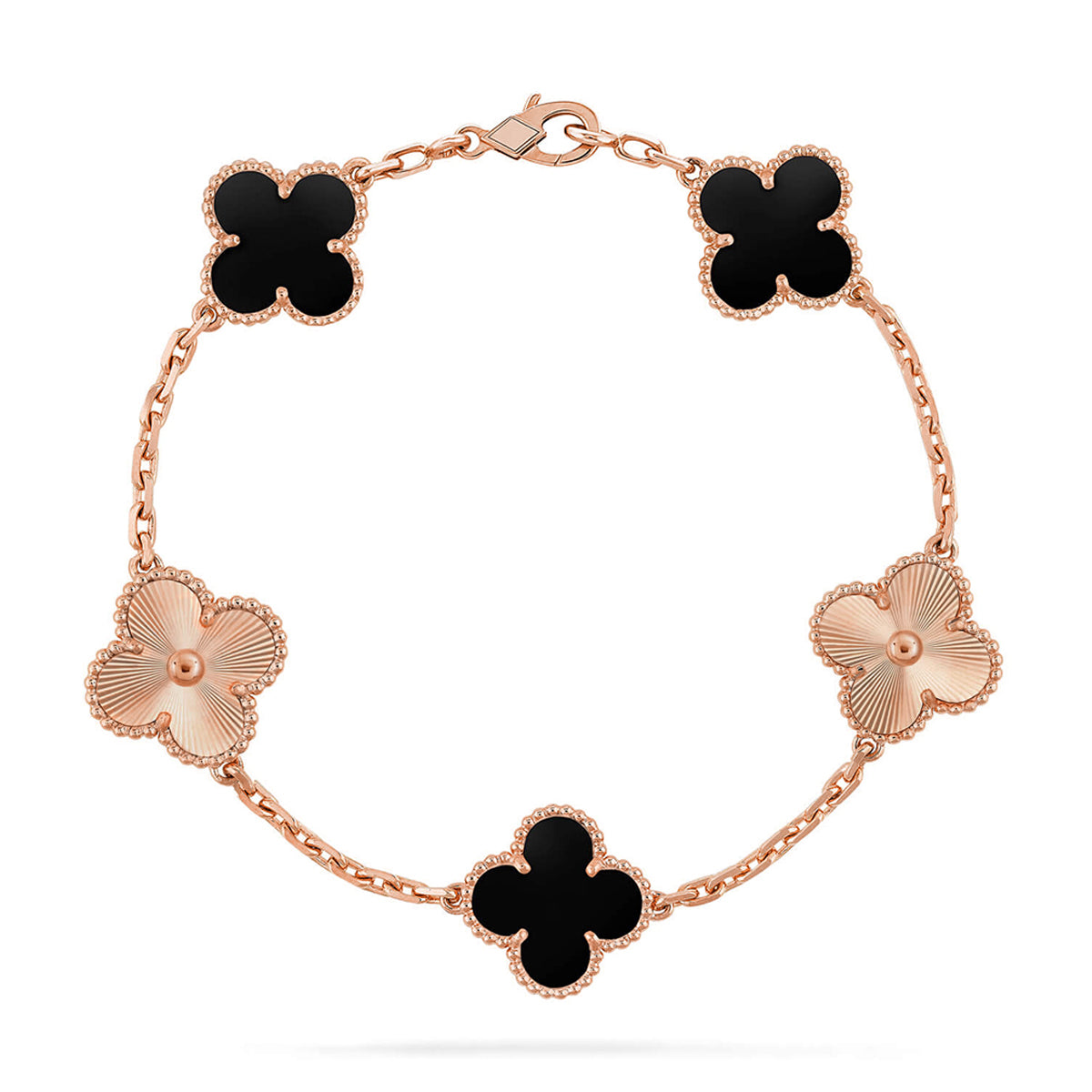 [Noble Aura jewelry] CLOVER 5 MOTIF ONYXS BRACELET COLLECTION