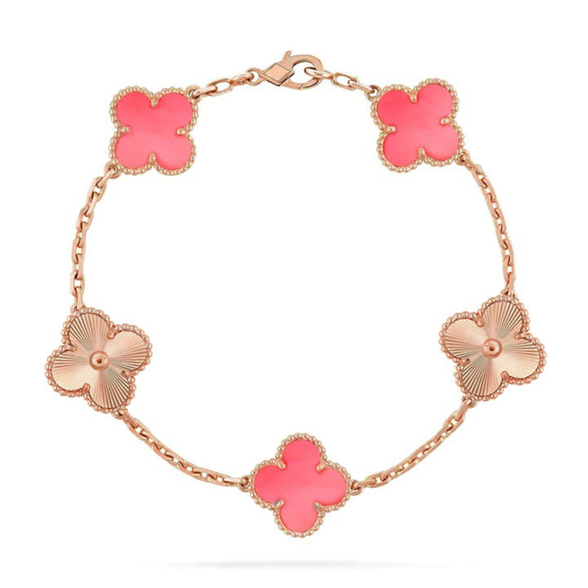 [Noble Aura jewelry] CLOVER 5 MOTIFS  PINK MOP BRACELET COLLECTION