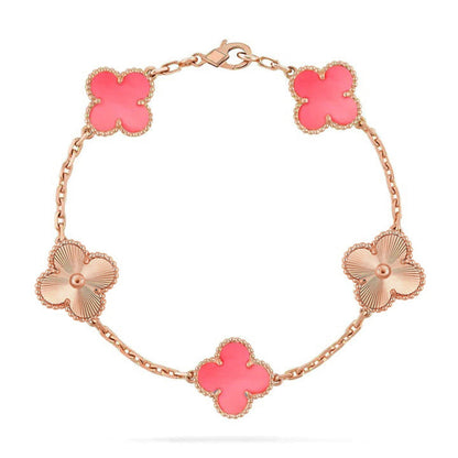 [Noble Aura jewelry] CLOVER 5 MOTIFS  PINK MOP BRACELET COLLECTION